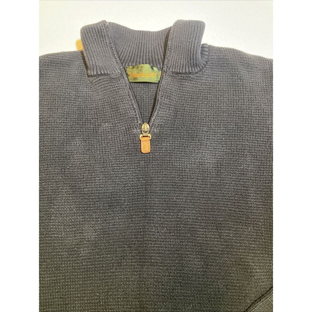 Timberland Waffle Knit Sweater‎ Jumper 1/4 Zip Mens Size M Casual Outdoor Retro - Picture 2 of 9